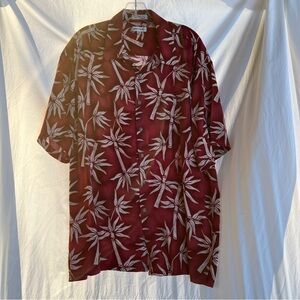 Pierre Cardin Rayon Short Sleeve VTG Shirt Size XL Burnt Orange